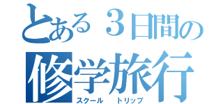 とある３日間の修学旅行（スクール  トリップ）