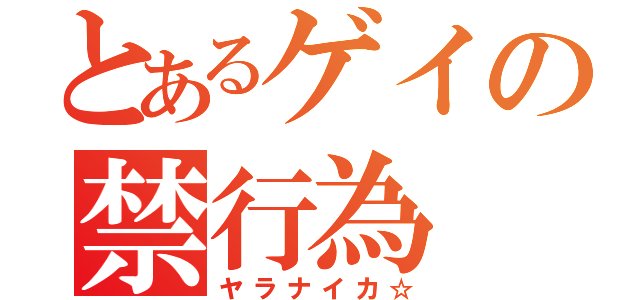 とあるゲイの禁行為（ヤラナイカ☆）