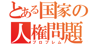 とある国家の人権問題（プロブレム）