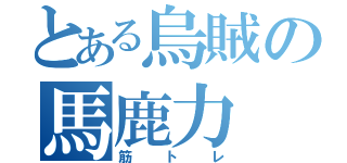 とある烏賊の馬鹿力（筋トレ）