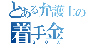 とある弁護士の着手金（３０万）