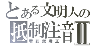 とある文明人の抵制注音Ⅱ（看到就矯正）