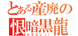 とある産廃の恨暗黒龍（ドラゴン（））