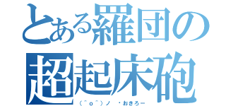 とある羅団の超起床砲（（＾ｏ＾）ノ ⏰おきろー）