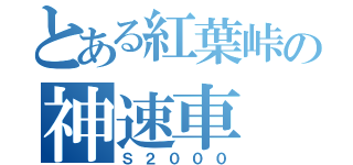 とある紅葉峠の神速車（Ｓ２０００）