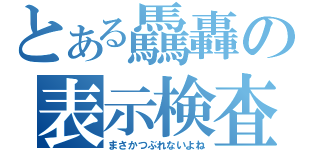 とある驫轟の表示検査（まさかつぶれないよね）