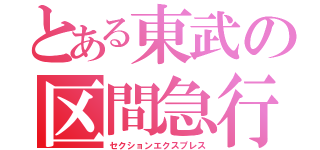 とある東武の区間急行（セクションエクスプレス）