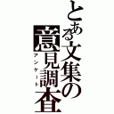 とある文集の意見調査（アンケート）