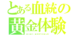 とある血統の黄金体験（ゴールド・エクスペリエンス）