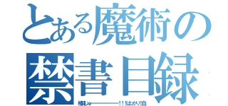 とある魔術の禁書目録（格闘じゅーーーーーーーーー！！！ばっかり！血）