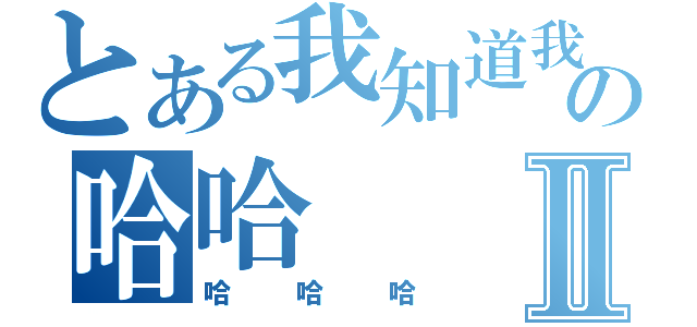 とある我知道我很帥の哈哈Ⅱ（哈哈哈）