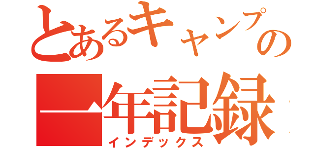 とあるキャンプの一年記録（インデックス）