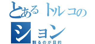 とあるトルコのション（割るのが目的）