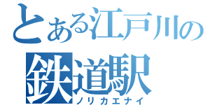 とある江戸川の鉄道駅（ノリカエナイ）