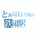 とある江戸川の鉄道駅（ノリカエナイ）