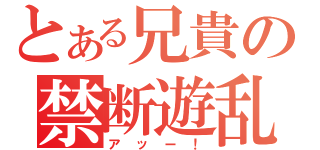 とある兄貴の禁断遊乱（アッー！）