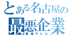 とある名古屋の最悪企業（東海テレビ）