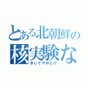 とある北朝鮮の核実験なう（まじでやめとけ）