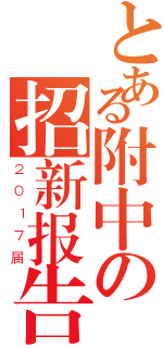 とある附中の招新报告（２０１７届）