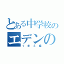 とある中学校のエデンの園（１年３組）