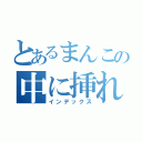 とあるまんこの中に挿れるちんこ（インデックス）