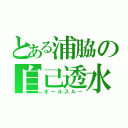 とある浦脇の自己透水（オールスルー）