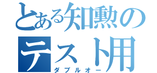 とある知勲のテスト用紙（ダブルオー）