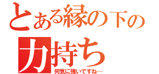 とある縁の下の力持ち（何気に強いですね…）