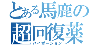 とある馬鹿の超回復薬（ハイポーション）