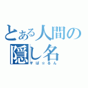 とある人間の隠し名（すば☆るん）