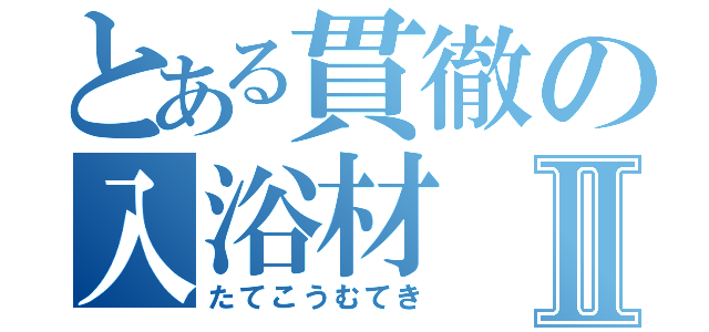 とある貫徹の入浴材Ⅱ（たてこうむてき）