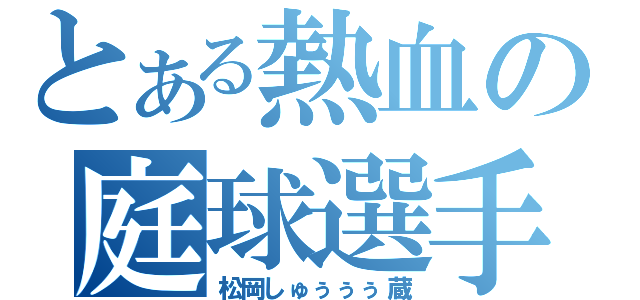 とある熱血の庭球選手（松岡しゅぅぅぅ蔵）