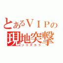 とあるＶＩＰの現地突撃（ソコヂカラ）