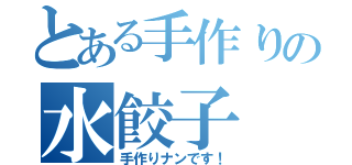 とある手作りの水餃子（手作りナンです！）