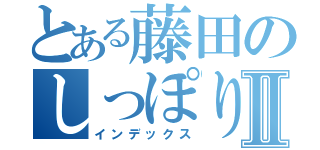 とある藤田のしっぽり日記Ⅱ（インデックス）