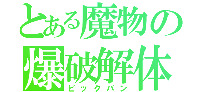 とある魔物の爆破解体（ビックバン）