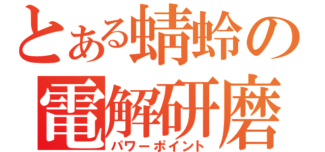 とある蜻蛉の電解研磨（パワーポイント）