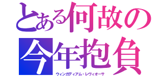 とある何故の今年抱負 （ウィンガディアム・レヴィオーサ）