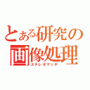 とある研究の画像処理（ステレオマッチ）