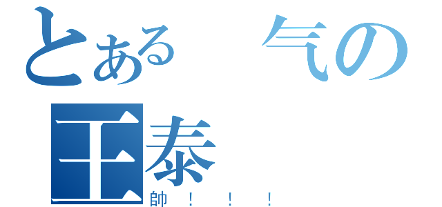 とある帥气の王泰（帥！！！）