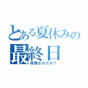 とある夏休みの最終日（宿題おわたか？）