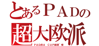 とあるＰＡＤの超大欧派（ＰＡＤ的Ａ ＣＵＰ欧派~呀）