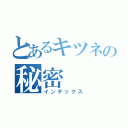 とあるキツネの秘密（インデックス）