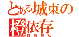 とある城東の橙依存（西島隆弘）