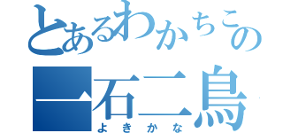 とあるわかちこの一石二鳥（よきかな）