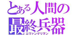 とある人間の最終兵器（エヴァンゲリヲン）