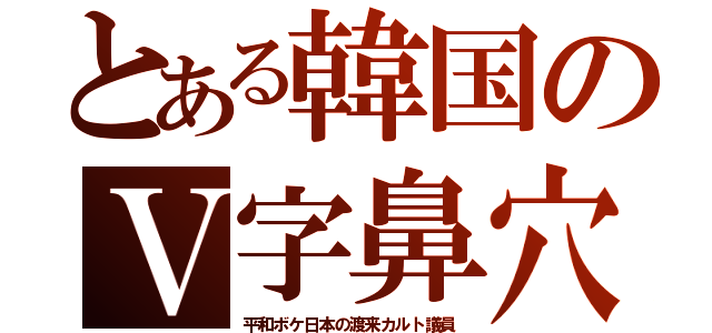 とある韓国のＶ字鼻穴（平和ボケ日本の渡来カルト議員）