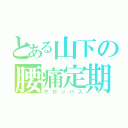 とある山下の腰痛定期（サロンパス）