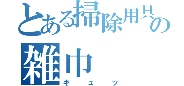 とある掃除用具の雑巾（キュッ）