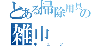 とある掃除用具の雑巾（キュッ）